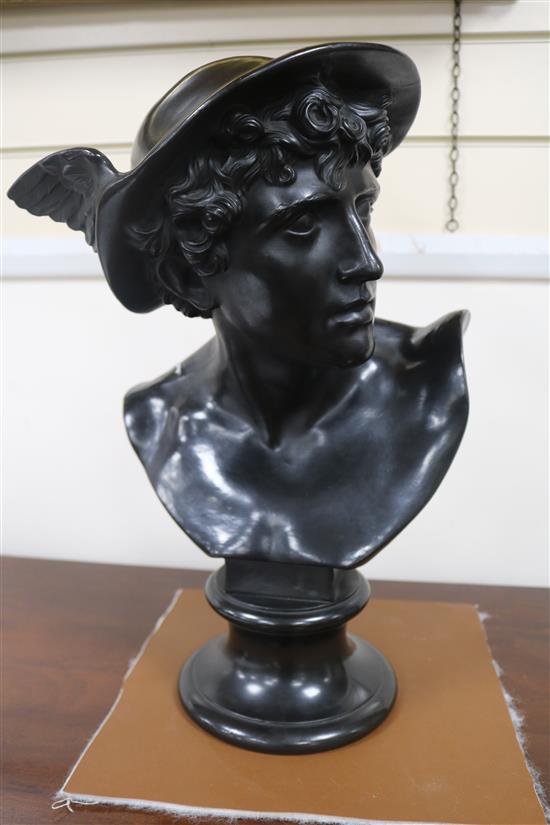 A 19th century large Wedgwood black basalt bust